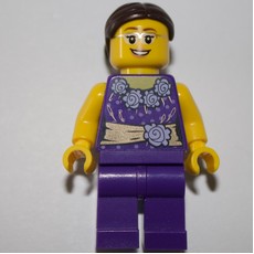 Dark Purple Torso, Dark Purple Legs, Dark Brown Hair (fig-008450)