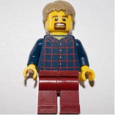 Dark Blue Torso, Dark Red Legs, Dark Tan Hair (fig-008451)