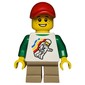Kid, White Torso, Dark Tan Legs, Red Cap