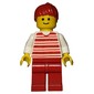 Woman, Red and White Striped Shirt, Red Legs, Red Hair