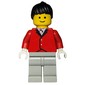 Woman, Red Riding Jacket, Light Gray Legs, Black Hair