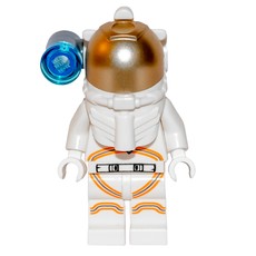 Astronaut - White Torso and Legs, Orange Trim, White Helmet, Side Lamp (fig-008513)