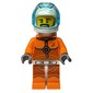 Astronaut - Orange Torso and Legs, White Helmet, Trans-Light Blue Visor, Moustache