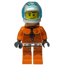 Astronaut - Orange Torso and Legs, White Helmet, Trans-Light Blue Visor, Stubble (fig-008516)