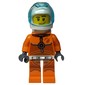 Astronaut - Orange Torso and Legs, White Helmet, Trans-Light Blue Visor, Stubble