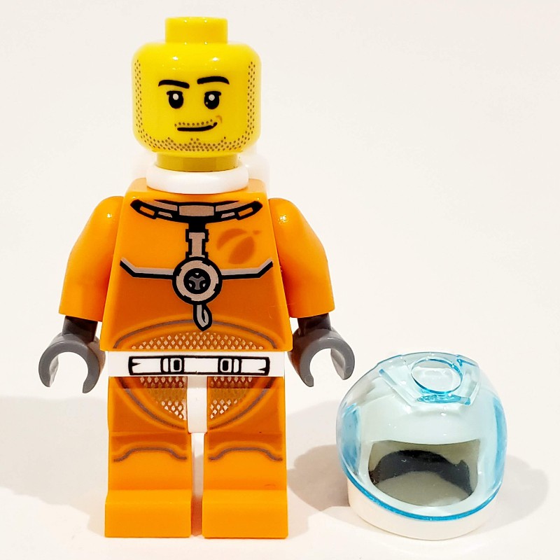 LEGO Set fig-008516 Astronaut - Orange Torso and Legs, White Helmet,  Trans-Light Blue Visor, Stubble