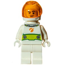Astronaut - White Torso and Legs, Lime decor, White Helmet Trans Orange Visor (fig-008521)