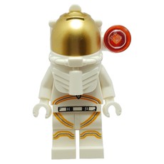 Astronaut - White Torso and Legs, Orange Trim, White Helmet, Side Lamp Red (fig-008523)