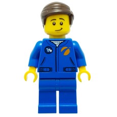 Astronaut - Blue Torso and Legs, Dark Brown Hair (fig-008526)