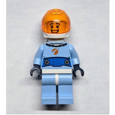 Astronaut - Bright Light Blue Torso and Legs, White Helmet, Trans Orange Visor (fig-008527)