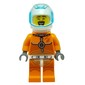 Astronaut - Orange Torso and Legs, White Helmet, Trans-Light Blue Visor, Reddish Brown Mustache