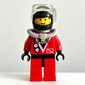 Diver, Man, Red Wetsuit, Black Helmet with Mask, Airtank, Stubble
