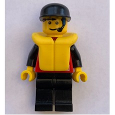 Marine Explorer, Red Shirt with Divers Logo, Black Cap, Yellow Life Vest, Headset (fig-008558)