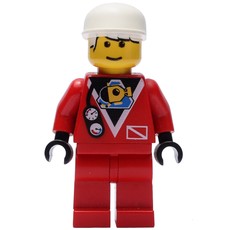 Marine Explorer, Red Wetsuit, White Cap, Printed White Hair (fig-008562)