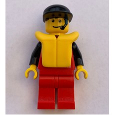 Marine Explorer, Red Shirt with Divers Logo, Red Legs, Black Cap, Yellow Life Vest, Headset (fig-008565)