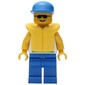 Marine Explorer, White Shirt with Fish, Blue Cap, Yellow Life Vest, Sunglasses
