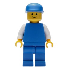 Man, Plain Blue with White Arms, Blue Cap (fig-008579)