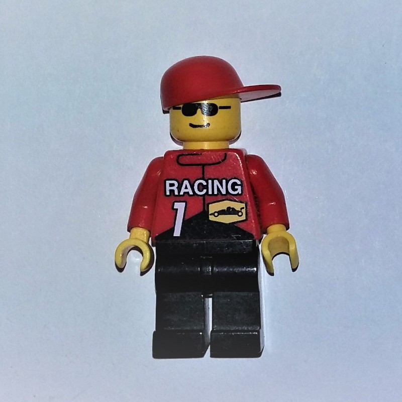 LEGO Set fig-008595 Racer, Red Jacket with 'RACING' and '1', Red Cap ...