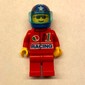 Racer, Red Jacket with Octan Logo and 'RACING', Blue Helmet with Stars and Visor, Sunglasses