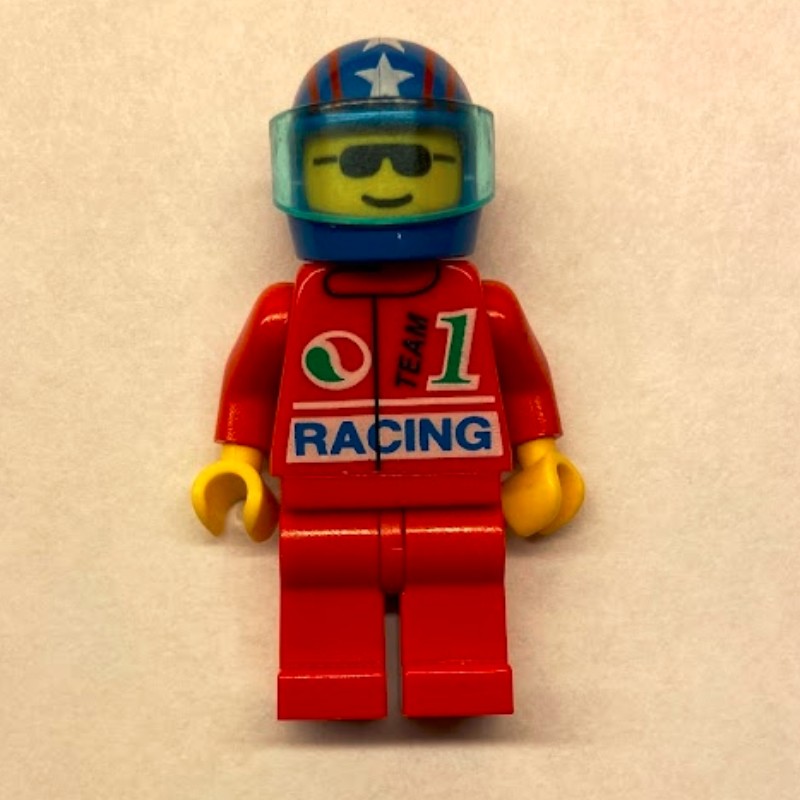 LEGO Set fig-008616 Racer, Red Jacket with Octan Logo and 'RACING ...