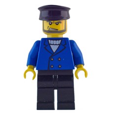 Man, Blue Jacket over White Sweater, Black Hat, Beard (fig-008621)