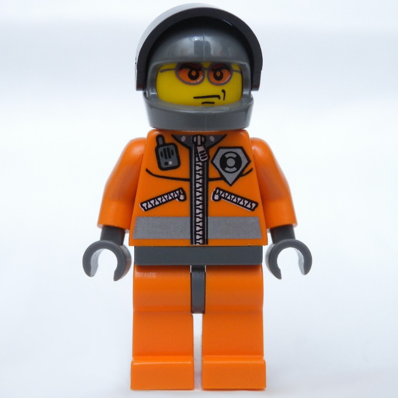 LEGO Set fig-008630 Coast Guard, Orange Jumpsuit with Zipper, Radio ...