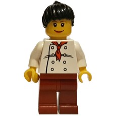 Chef, Woman, Red Neckerchief, Dark Red Legs, Black Hair (fig-008634)