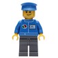 Mechanic, Blue Jacket with Octan Logo, Dark Bluish Gray Legs, Blue Hat, Stubble