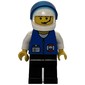 Coast Guard, Blue Jacket with Zipper and ID Badge. White Helmet with Visor, Headset