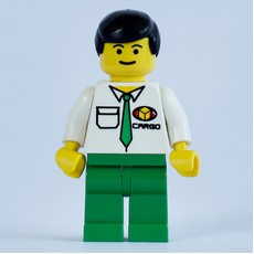 Cargo Worker, White Shirt with Tie, Black Hair (fig-008649)