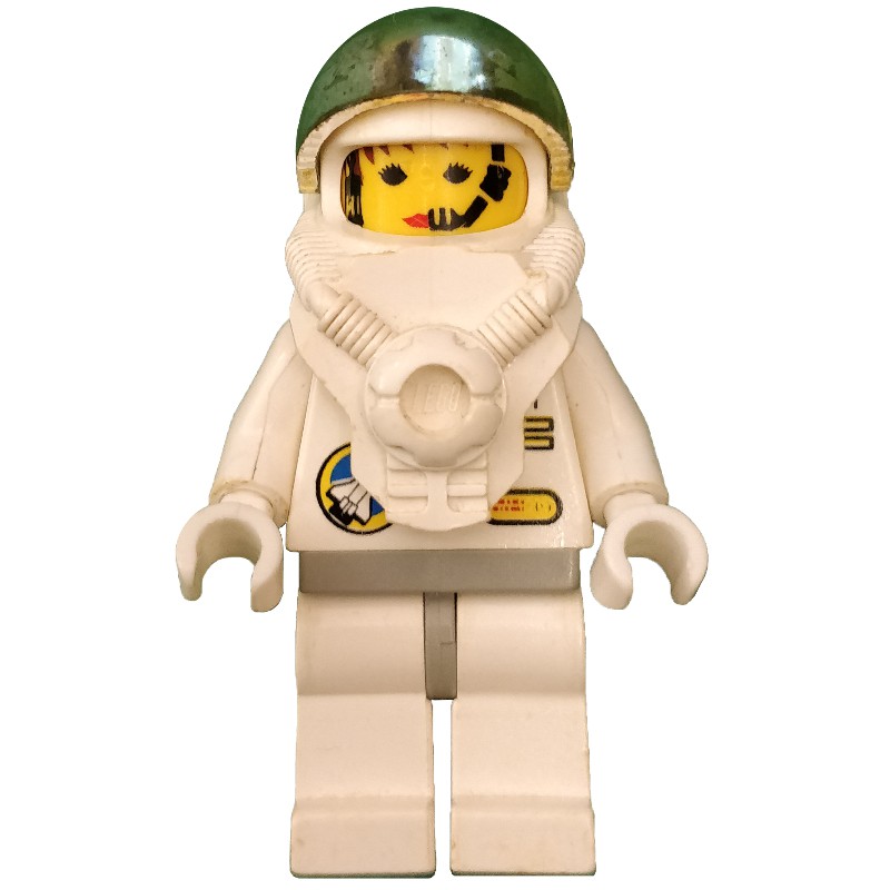 LEGO Set fig-008653 Astronaut, Woman, White, Light Gray Hips, Helmet with  Breastplate and Large Chrome Gold Visor, Headset