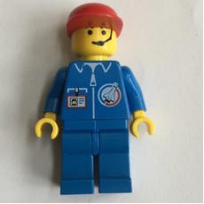 Launch Command Ground Crew, Blue Jumpsuit, Red Cap, Headset (fig-008658)