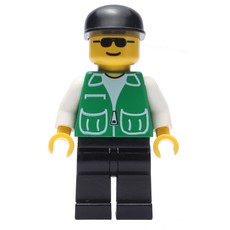 Man, Green Jacket, Black Legs, Black Cap, Sunglasses (fig-008662)