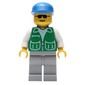 Man, Green Jacket, Light Gray Legs, Blue Cap, Sunglasses