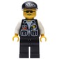 Policeman, Black Vest with Badge and Pockets, Black Cap with 'POLICE', Sunglasses