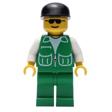 Man, Green Jacket, Green Legs, Black Cap, Sunglasses (fig-008677)