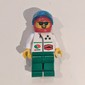 Racer, White Jacket with Zipper, Red Helmet with Stars and Visor, Blue Sunglasses