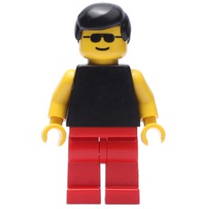 Man, Black Tank Top with Yellow Arms, Red Legs, Black Hair, Sunglasses (fig-008680)