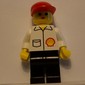 Woman, White Shirt with Shell Logo, Red Cap