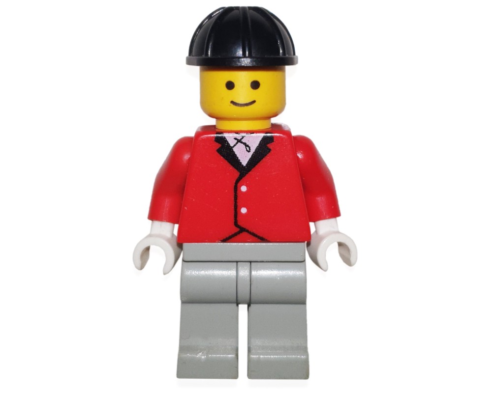 LEGO Set fig-008685 Man, Red Riding Jacket, Light Gray Legs, Black Hard ...