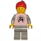 Woman, Pink Top with Horse, Light Gray Legs, Red Hair