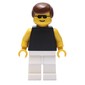 Man, Black Torso with Yellow Arms, White Legs, Brown Hair, Sunglasses