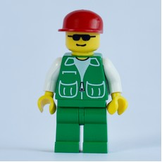Man, Green Jacket, Green Legs, Red Cap, Sunglasses (fig-008718)