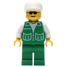 Man, Green Jacket, Green Legs, White Cap, Sunglasses (fig-008720)