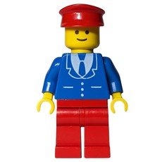 Man, Blue Jacket with Tie and Three Buttons, Red Legs, Red Hat (fig-008723)