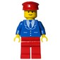 Man, Blue Jacket with Tie and Three Buttons, Red Legs, Red Hat