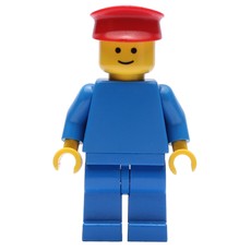 Man, Plain Blue, Red Hat (fig-008725)