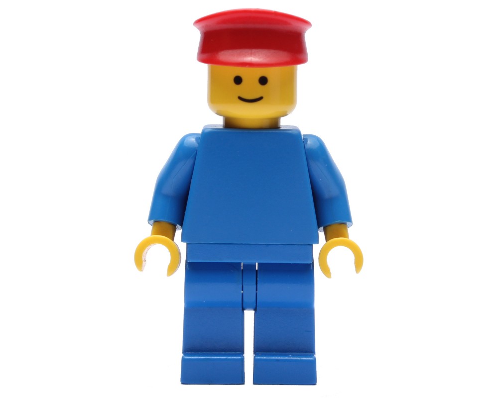LEGO Set fig-008725 Man, Plain Blue, Red Hat | Rebrickable - Build with ...