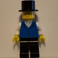 Man, Blue Vest over White Shirt, Top Hat