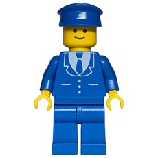 Man, Blue Suit with Tie and Three Buttons, Blue Hat (fig-008736)
